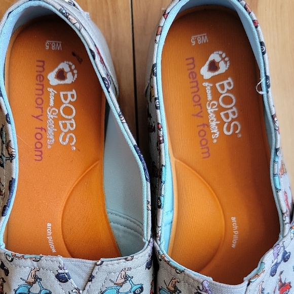 Bobs Sketchers Size 8.5 "For Dogs" Pup Patrol Dogs On Scooters Slip On Gray Shoe - Picture 4 of 8